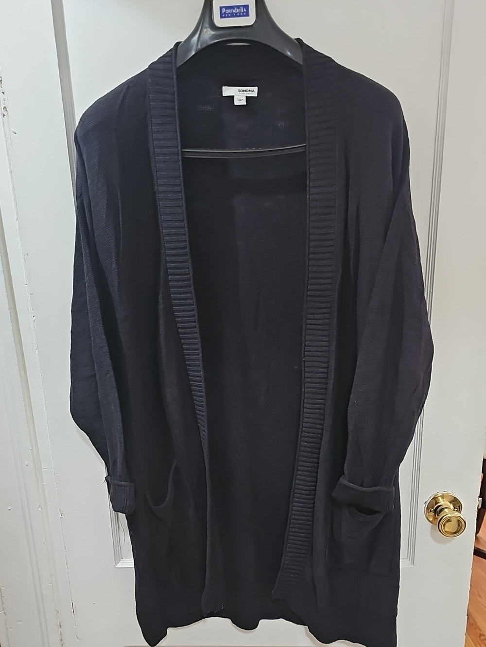 Sonoma Black Open-Front Women's  Cardigan